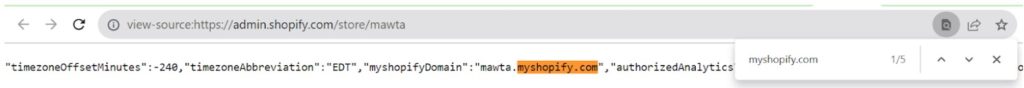 Find-Shopify-URL-via-page-source-code