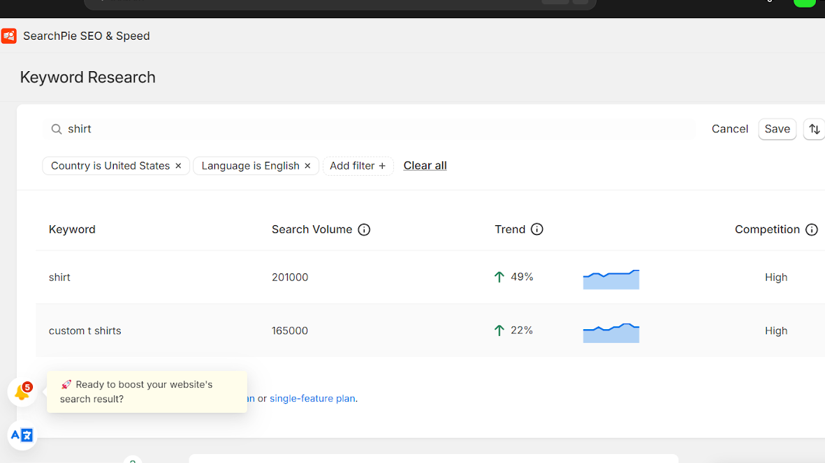 explore keyword research with SearchPie